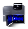 Labnet Enduro GDS Touch II gel documentation system with open door and blue illumination.