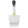 Labnet Excel 12-channel electronic pipettor with digital display, white body, and mounted tips.