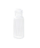 Clear polypropylene 300uL autosampler vial with a 9mm screw thread and built-in insert.