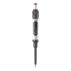 4E's fully autoclavable single-channel adjustable volume pipette in white and dark gray.
