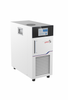 White 4E's recirculating chiller with digital touchscreen, side handle, and front cooling vents.