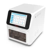 White 4E's Large Volume Nucleic Acid Extractor angled left, featuring a touchscreen interface and lower chamber.