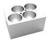 Single Block, Round Tubes,  4x 35mm, Φ35mm x 47.6mm - Dry Bath Incubator Blocks and Accessories