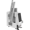 White 4E's UV tissue cassette printer with touchscreen, built-in scanner, and loading hopper.