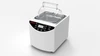 Angle view of a 4E's white 2L water bath with a stainless steel basin and clear domed lid.