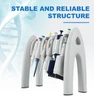 White 4E's 6-slot pipette stand holding various colorful lab pipettes in a laboratory setting.