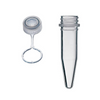 1.5mL Tubes, Microcentrifuge, Assembled Tether-Screw Cap, conical base, Graduations, writing area, Clear, Sterile, 50/pk