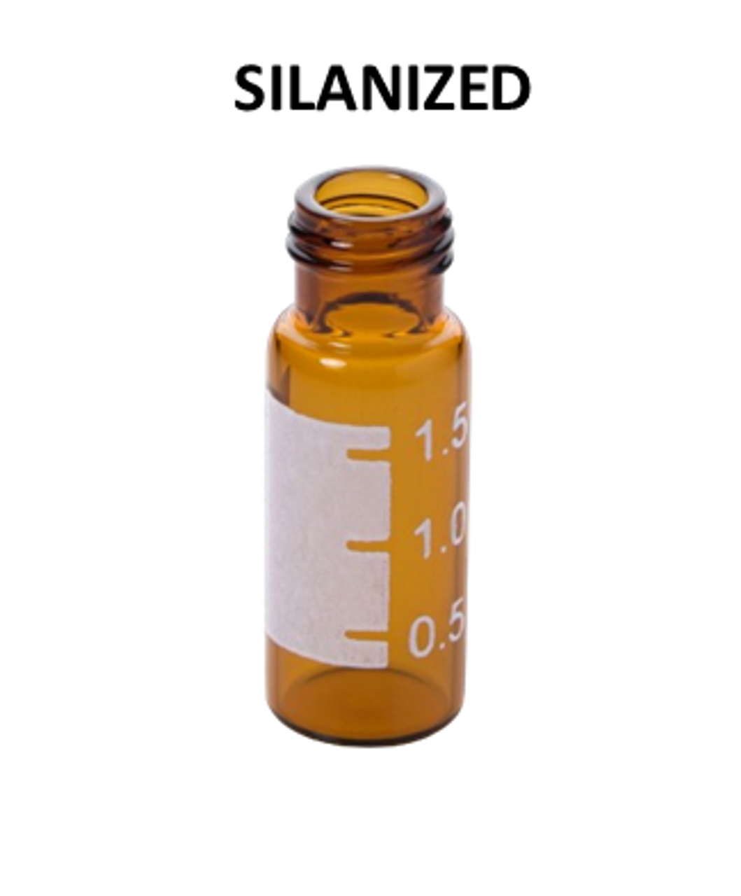 VialMAX 2mL SILANIZED Amber Autosampler Vials with Writing Area, case of 1000 vials (10 packs of 100)