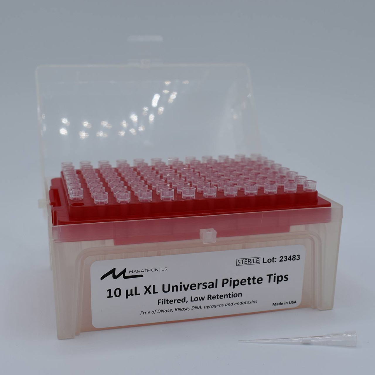 MarathonLS 10uL Universal Pipette Tips, Extended length, Low Retention, Filter, Sterile, 960/pack