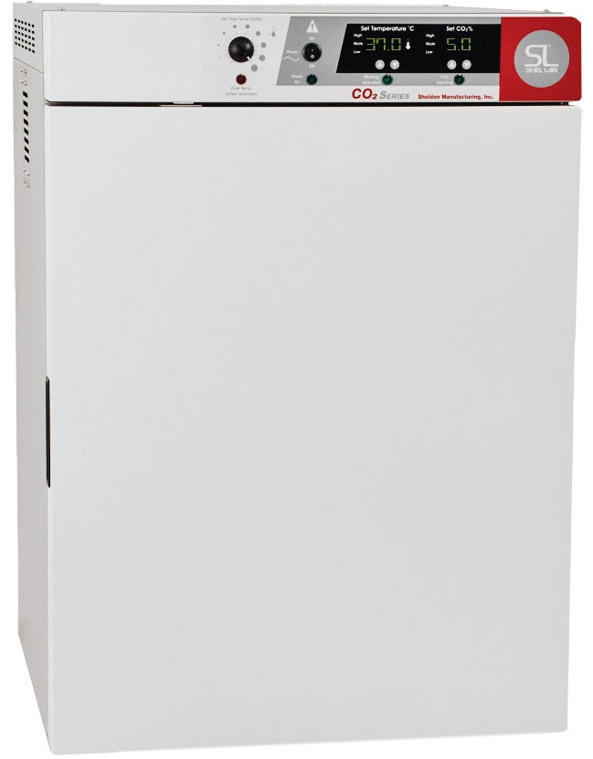 Sheldon Manufacturing white Shel Lab CO2 incubator with digital display and control panel.