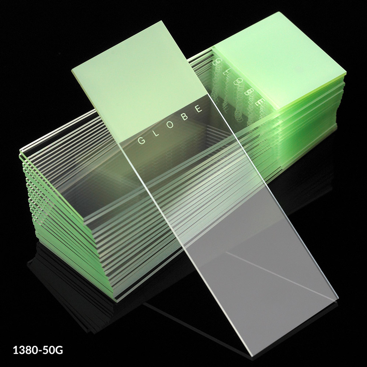 Microscope Slides, Diamond White Glass, 25 x 75mm, 90 Ground Edges, GREEN Frosted, 72/Box, 20 Boxes/Case (10 Gross) Microscope Slides, Diamond White Glass, 25 x 75mm, 90 Ground Edges, GREEN Frosted, 72/Box, 20 Boxes/Case (10 Gross)