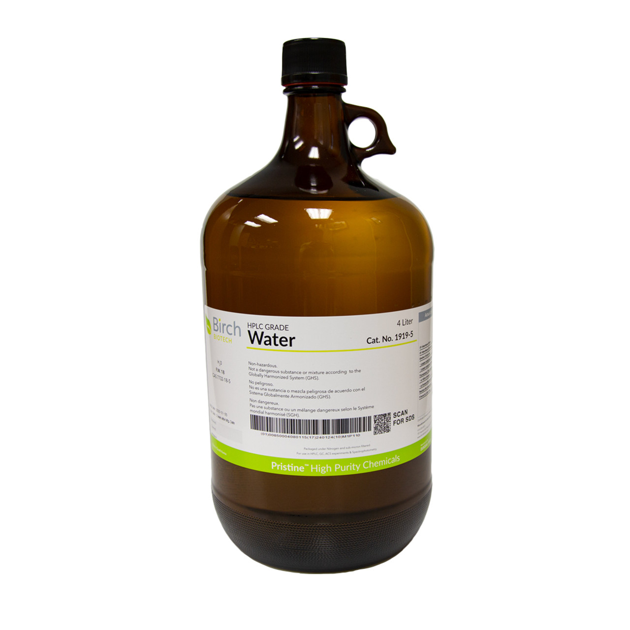 Birch Biotech Pristine Water, HPLC Grade, 4x4L case
