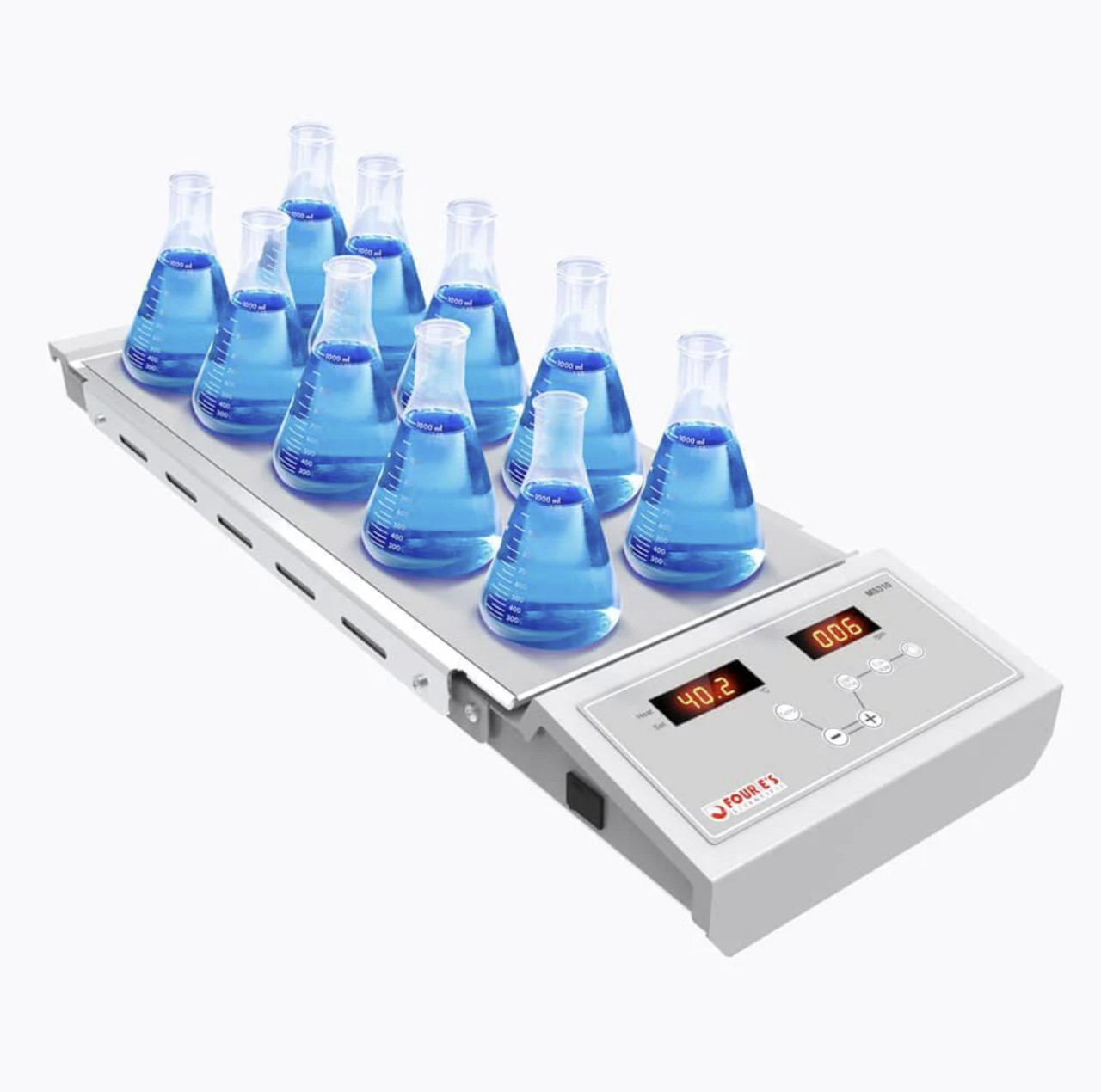 4E's Scientific Magnetic Hotplate Stirrer, 10-Position