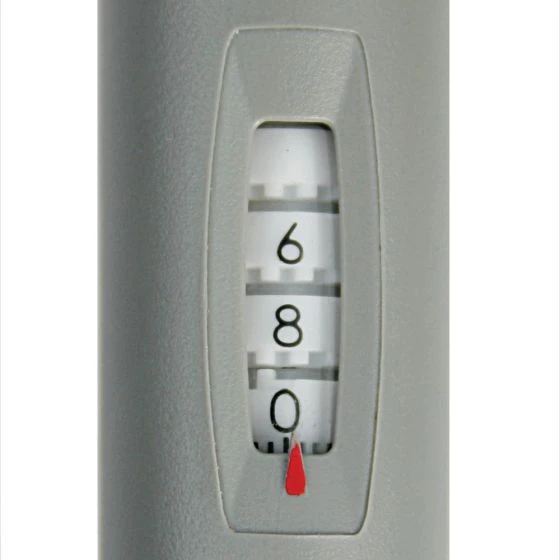 Close-up of a grey Globe Scientific Diamond APEX pipette showing a digital volume display at 680 with a red indicator.