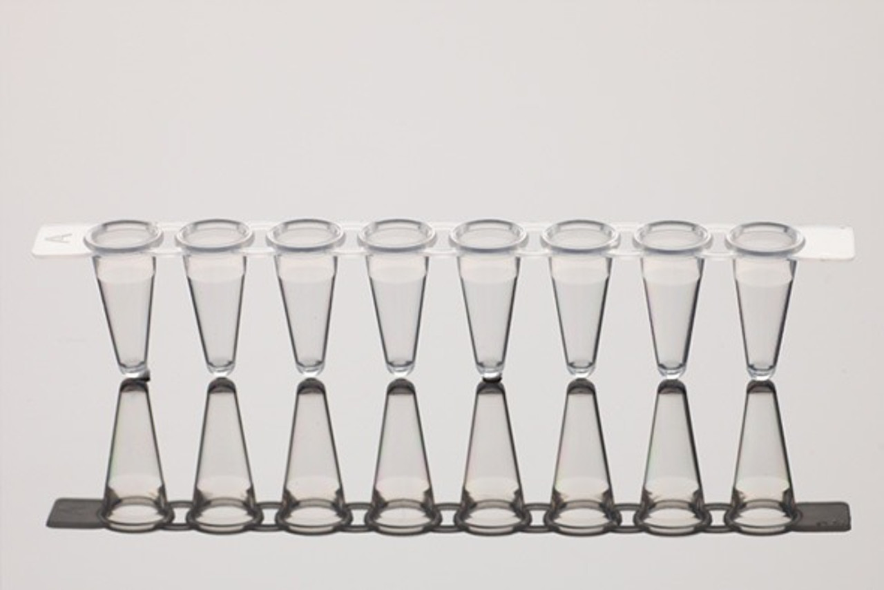 0.2ml PCR 8-strip Tubes, Clear, Non-sterile, 125/pk, 1250/cs