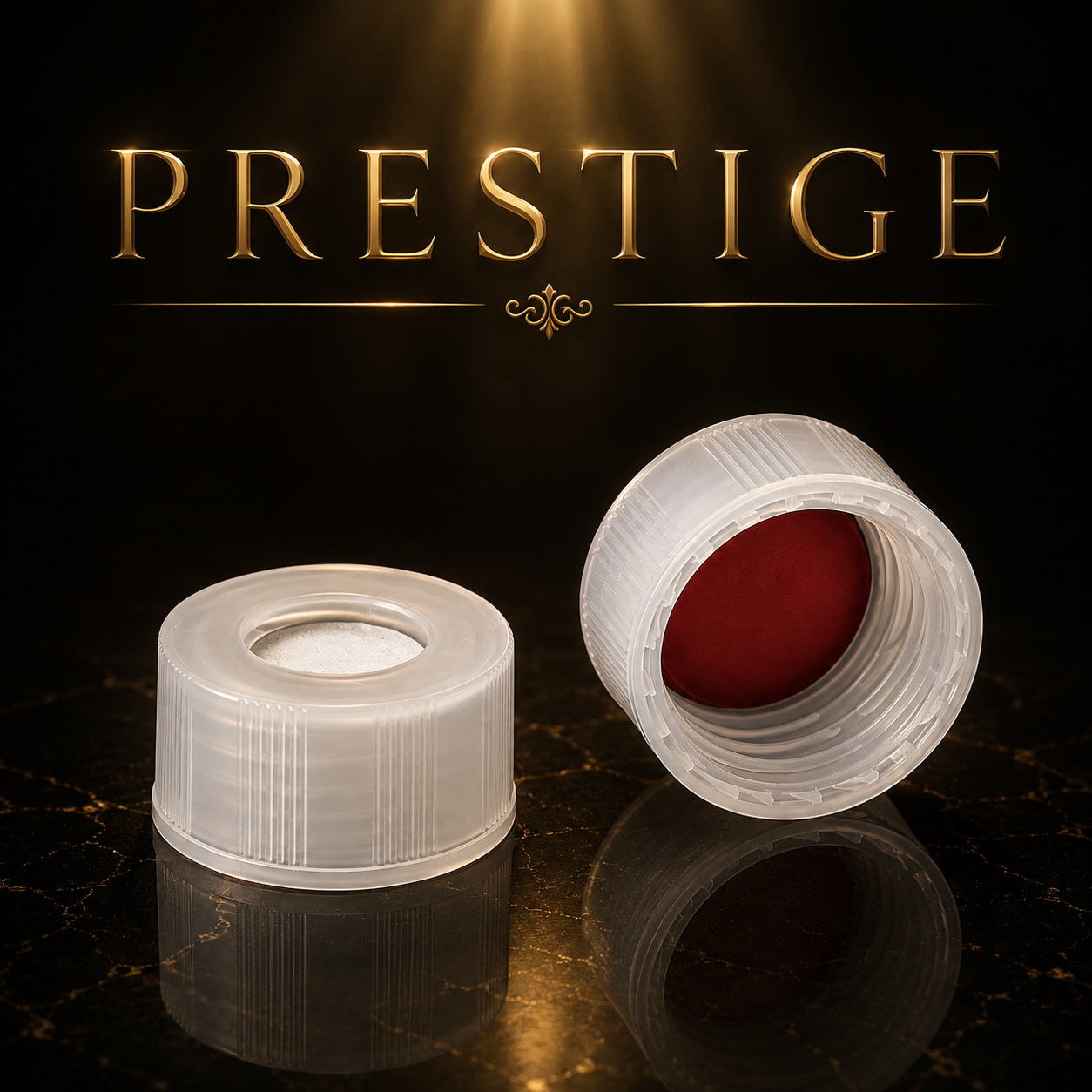 VialMAX™ PRESTIGE™ Screw-caps for 2mL Autosampler Vials, NATURAL/CLEAR, Case of 1000 (10 packs of 100)