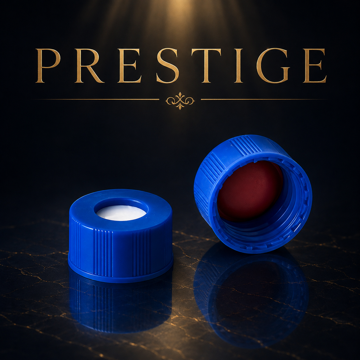 VialMAX™ PRESTIGE™ Screw-caps for 2mL Autosampler Vials, BLUE, Case of 1000 (10 packs of 100)