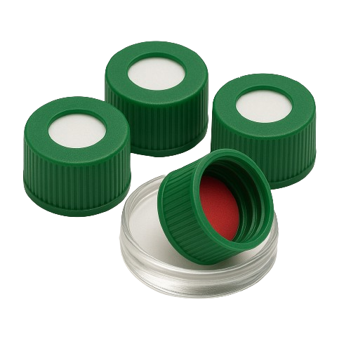 VialMAX™ PRESTIGE™ Screw-caps for 2mL Autosampler Vials, GREEN, Case of 1000 (10 packs of 100)