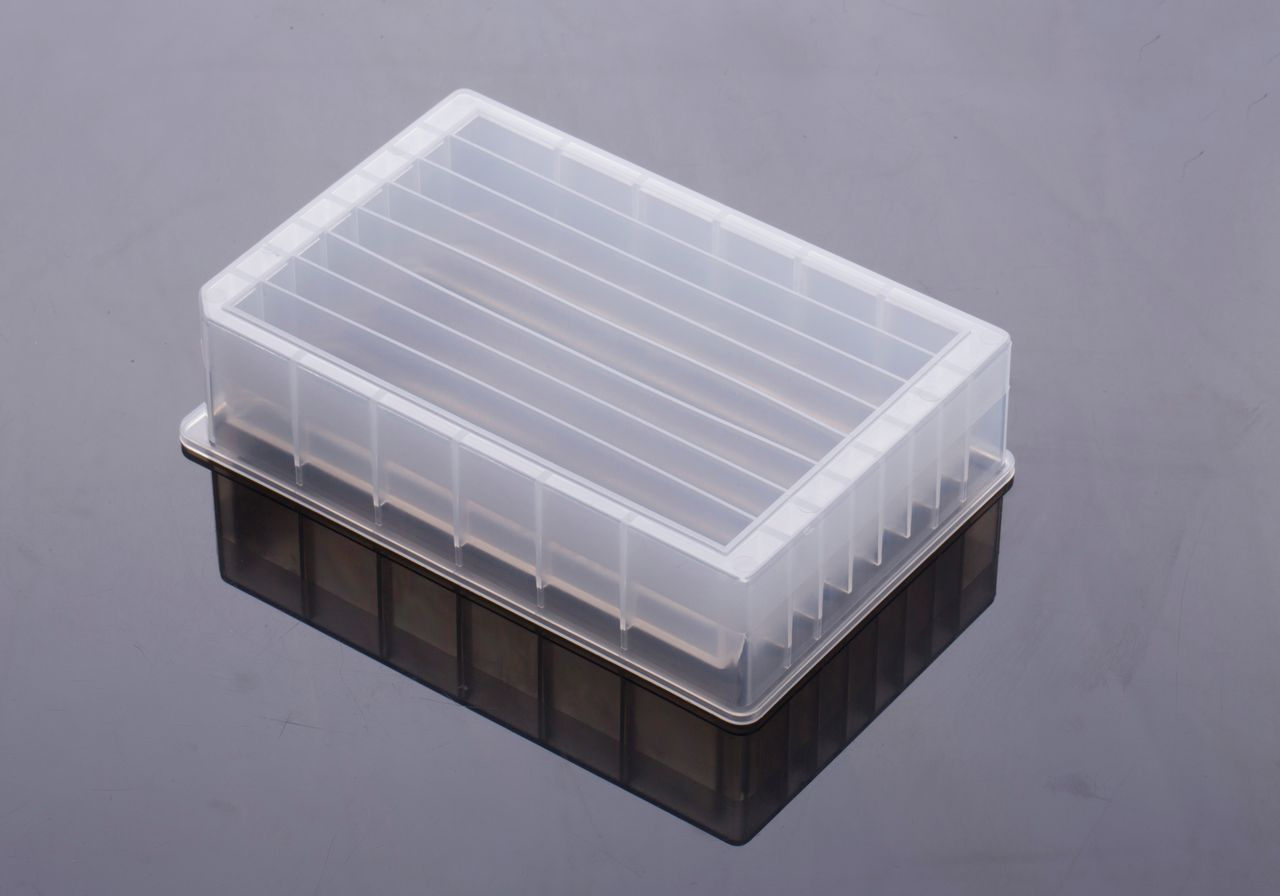 Reservoir microplates without lids, multi well, 8 channel, low profile 31.4mm height, 22ml, Sterile, 10/pk, 50/cs Reservoir microplates without lids, multi well, 8 channel, low profile 31.4mm height, 22ml, Sterile, 10/pk, 50/cs