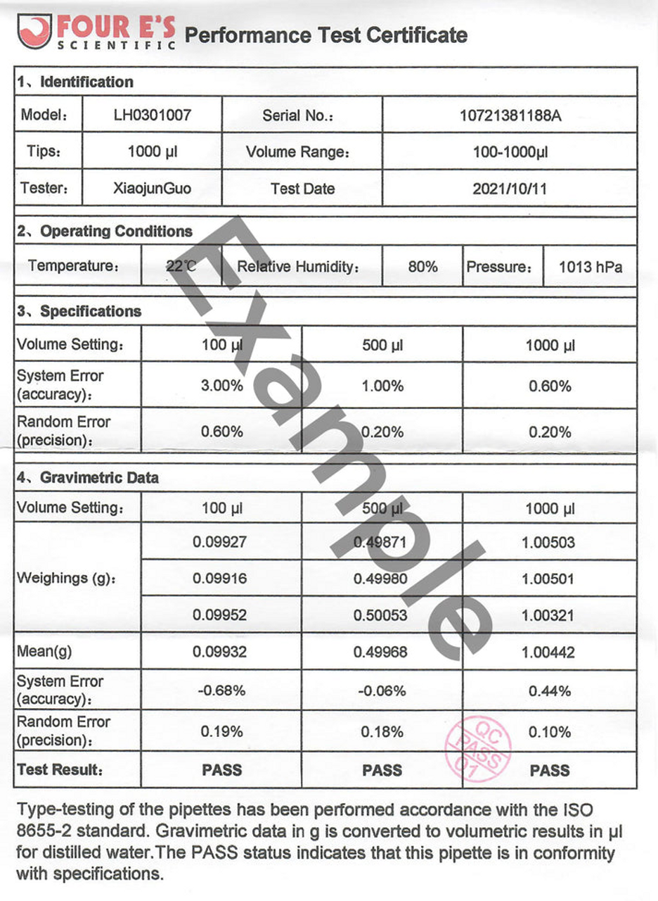 Precipette Pipette, Single-Channel, Adjustable Volume, 20-200μl