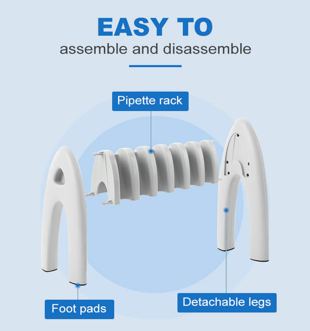 Precipette Pipette Stand, 6-Slot Rack, White Precipette Pipette Stand, 6-Slot Rack, White