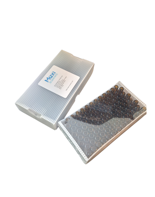 VialMAX™ 2mL SILANIZED Amber Autosampler Vials with Writing Area, case of 1000 vials (10 packs