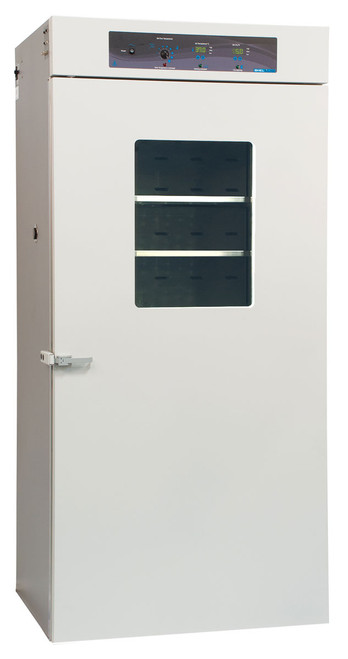 White SHEL LAB large-capacity CO2 incubator with a digital control panel and door viewing window.