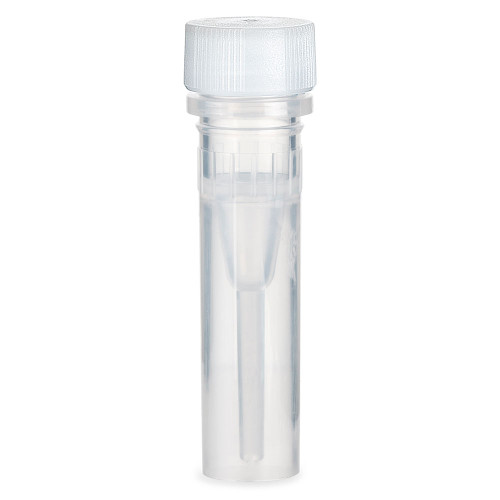 Microtube, 0.5mL, Self-Standing, Attached Screwcap for Color Insert, with O-Ring, STERILE, PP, 500/Bag, 2 Bags/Unit