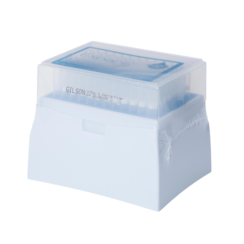 Gilson F1737032 Pipetman Expert Pipette Tips, EF1000ST-LR XL TIPACK, 50-1250uL, STERILE, FILTERED, LOW RETENTION, 102.2mm Length, RACKED, 3072 Tips/Case