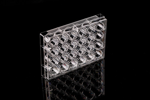 24 Well Cell Culture Plate, Flat, TC, Sterile, Individually plastic wrapped, 1/pk, 50/cs