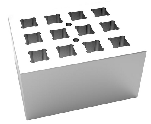 Single Block, 2x6 cuvettes, 12.5mm - Dry Bath Incubator Blocks and Accessories