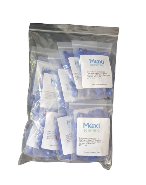 VialMAX™ PRESTIGE™ Screw-caps for 2mL Autosampler Vials, BLUE, Case of 1000 (10 packs of 100)