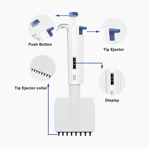 12-Channel Pipette, Adjustable Volume, 5-50ul