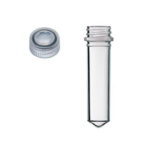 2.0mL Assembled Screw Cap Tube, conical base, Graduated, writing area, Clear, Sterile, 50/pk