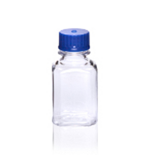 60ml PETG square media bottle, sterile, 24 bottles per pack