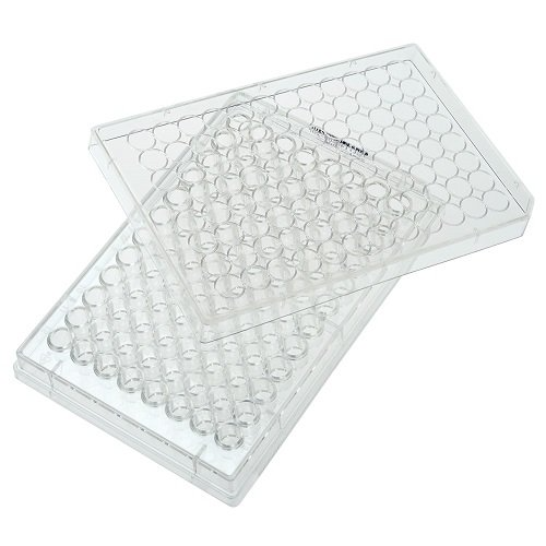 96 Well Tissue Culture Plate, Round Bottom with Lid, Individual, Sterile, 100/Case