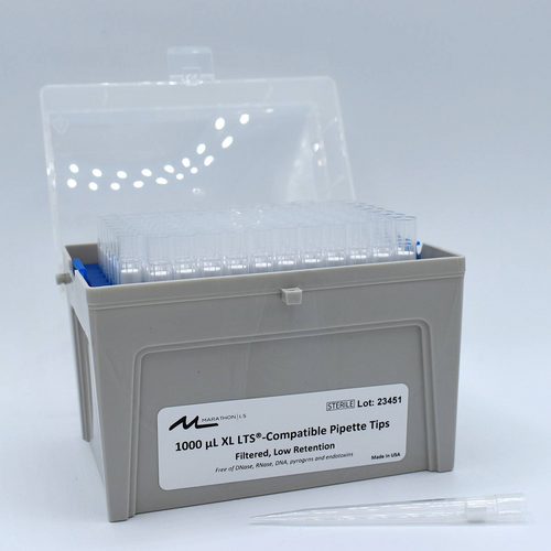 1000uL XL LTS Compatible Pipette Tips, Filtered, Sterile, Low Retention, 96 tips per rack, 10 racks per pack