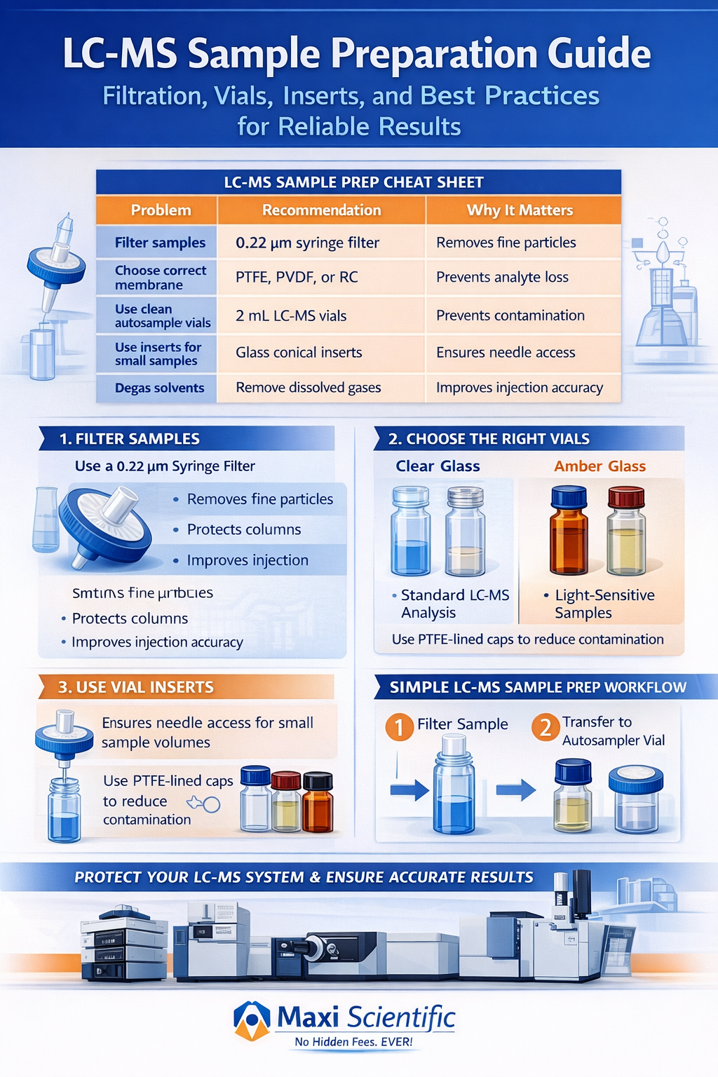 LC-MS Sample Preparation Guide: Filtration, Vials, Inserts, and Best Practices for Reliable Results