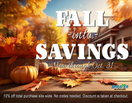 Fall Into Savings - 10% Sitewide Through October 31