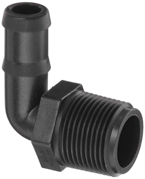 90° Hose Barb Fitting - 1" MPT x 3/4" Hose Barb