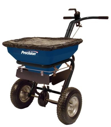 Precision Push Broadcast Spreader w/ Salt Deflector, 100 lbs. Capacity