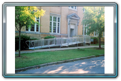 ADA Handicap Ramp Installed in Front of a Building