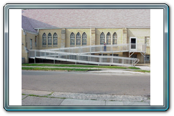 ADA Handicap Ramp Installed in Front of a Church