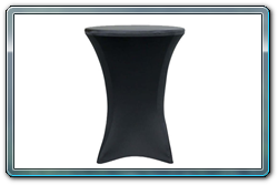 Black spandex round cocktail table cover. 30