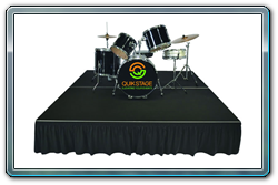 8 x 8 Quik Stage Drum riser with stage skirting.