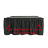 32 Inches High Best Value Black Expo Pleat Polyester Stage Skirting with Velcro. FR Rated. - Expo/Mini-Accordion Pleat skirting on stage.