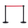 Top Selling Pair of Black Retractable Belt Stanchions with a 10' Burgundy Belt