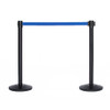 Top Selling Pair of Black Retractable Belt Stanchions with a 10' Dark Blue Belt