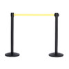 Best Value Pair of Black Retractable Belt Stanchions with a 10' Yellow Belt