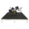 Quik Stage 8' x 16' High Portable Stage Package with Black Polyvinyl Non-Skid Surface. Additional Heights and Surfaces Available - Drum Riser without skirting